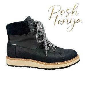 Toms Mesa Waterproof Suede Ankle Boots Black Size 7 Streetwear